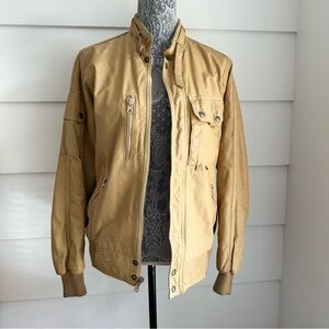 Vintage Leather Style Auto Carerra Design Jacket size L